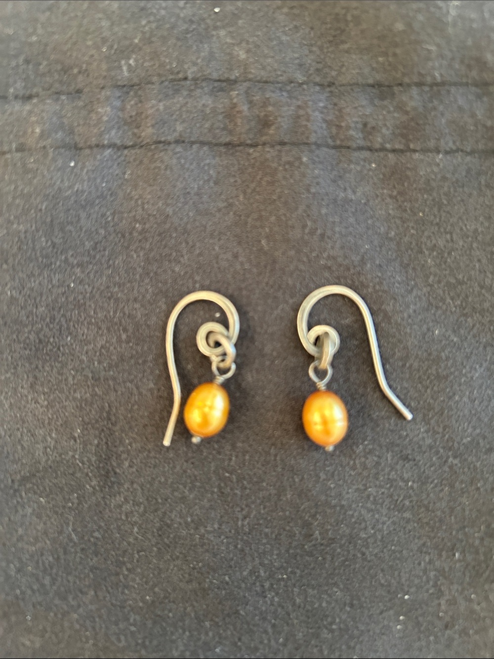 Elegant Silpada Orange/Gold Tone Pearl Drop Earrings for Women